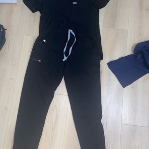 Figs high waisted pants and Catarina scrub top